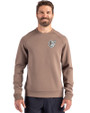 Baltimore Orioles Mono Cutter & Buck Roam Epic Versatility Recycled Crew Neck Mens Pullover Mushroom Front