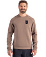 Kansas City Royals Mono Cutter & Buck Roam Epic Versatility Recycled Crew Neck Mens Pullover Mushroom Front