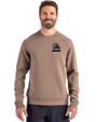 Cleveland Browns Mono Cutter & Buck Roam Epic Versatility Recycled Crew Neck Mens Pullover Mushroom Front