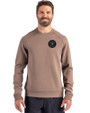 Houston Astro Mono Cutter & Buck Roam Epic Versatility Recycled Crew Neck Mens Pullover Mushroom Front