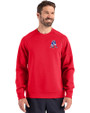 New England Patriots Historic Cutter & Buck Roam Epic Versatility Recycled Crew Neck Mens Pullover Red Front