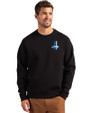 Detroit Lions Historic Cutter & Buck Roam Epic Versatility Recycled Crew Neck Mens Pullover Black Front