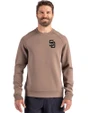San Diego Padres Mono Cutter & Buck Roam Epic Versatility Recycled Crew Neck Mens Pullover Mushroom Front