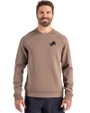 Detroit Lions Monochromatic Cutter & Buck Roam Recycled Buttery-Soft Knit Mens Crew Neck Pullover Mushroom Front