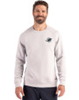 Miami Dolphins Monochromatic Cutter & Buck Roam Recycled Buttery-Soft Knit Mens Crew Neck Pullover Solitaire Front