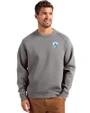 Los Angeles Chargers Historic Cutter & Buck Roam Recycled Buttery-Soft Knit Mens Crew Neck Pullover Elemental Grey Front
