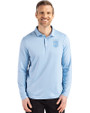 Kansas City Royals Mono Cutter & Buck Coastline Epic Comfort Recycled Mens Long Sleeve Polo Atlas Light Blue Front