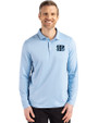Cincinnati Bengals Mono Cutter & Buck Coastline Epic Comfort Recycled Mens Long Sleeve Polo Atlas Light Blue Front