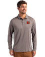 Cincinnati Bengals Cutter & Buck Coastline Epic Comfort Recycled Mens Long Sleeve Polo Elemental Grey Front