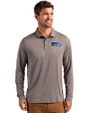 Seattle Seahawks Historic Cutter & Buck Coastline Epic Comfort Recycled Mens Long Sleeve Polo Elemental Grey Front