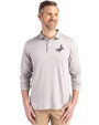 Los Angeles Dodgers Mono Cutter & Buck Coastline Epic Comfort Recycled Mens Long Sleeve Polo CONCRETE Front