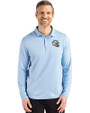 Los Angeles Chargers NFL Helmet Cutter & Buck Coastline Epic Comfort Recycled Mens Long Sleeve Polo Atlas Light Blue Front