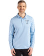 Texas Rangers Mono Cutter & Buck Coastline Epic Comfort Recycled Mens Long Sleeve Polo Atlas Light Blue Front