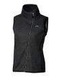 Los Angeles Chargers Cutter & Buck Mainsail Sweater Knit Womens Asymmetrical Vest Charcoal Heather Mannequin