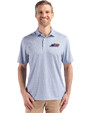 New York Jets Americana - Cutter & Buck Pike Eco Diamond Dot Print Recycled Mens Big & Tall Polo Navy Blue Front
