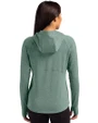 Philadelphia Eagles Historic -  Cutter & Buck Adapt Knit Recycled Womens Heathered Hooded Pullover Hunter Heather Back