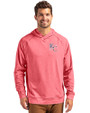 Kansas City Royals Stars & Stripes Cutter & Buck Adapt Knit Recycled Mens Heathered Hooded Pullover Cardinal Red Heather Front