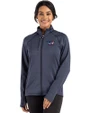 Washington Commanders Americana Cutter & Buck Peshastin Fleece Recycled Womens Full Zip Jacket Navy Blue Heather Front