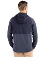 Cincinnati Bengals Americana Cutter & Buck Peshastin Fleece Recycled Mens Hybrid Jacket Navy Blue Heather Back