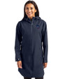 Minnesota Vikings Americana Cutter & Buck Camano Everyday Stretch Recycled Womens Water Resistant Jacket Navy Blue Front