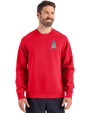 Los Angeles Angels Stars & Stripes Cutter & Buck Roam Epic Versatility Recycled Crew Neck Mens Pullover Red Front