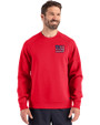 New York Giants Americana Cutter & Buck Roam Epic Versatility Recycled Crew Neck Mens Pullover Red Front