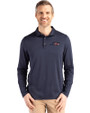 New York Jets Americana - Cutter & Buck Coastline Epic Comfort Recycled Mens Long Sleeve Polo Navy Blue Front