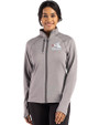 Chicago White Sox Cooperstown Cutter & Buck Peshastin Fleece Recycled Womens Full Zip Jacket Elemental Grey Heather Front