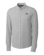 New England Patriots Cutter & Buck Advantage Tri-Blend Pique Long Sleeve Knitted Mens Button Down Polished Medium Gray Mannequin