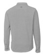 New England Patriots Cutter & Buck Advantage Tri-Blend Pique Long Sleeve Knitted Mens Button Down Polished Medium Gray Mannequin Back