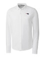 New England Patriots Cutter & Buck Advantage Tri-Blend Pique Long Sleeve Knitted Mens Button Down White Mannequin