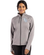 Tampa Bay Rays Cutter & Buck Peshastin Fleece Recycled Womens Full Zip Jacket Elemental Grey Heather Front