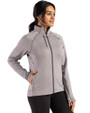 Philadelphia Phillies Cooperstown Cutter & Buck Peshastin Fleece Recycled Womens Full Zip Jacket Elemental Grey Heather Side