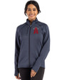 Los Angeles Angels City Connect Cutter & Buck Peshastin Fleece Recycled Womens Full Zip Jacket Navy Blue Heather Front