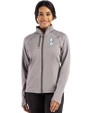 Chicago Cubs Cooperstown Cutter & Buck Peshastin Fleece Recycled Womens Full Zip Jacket Elemental Grey Heather Front