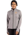 Houston Astros Cutter & Buck Peshastin Fleece Recycled Womens Full Zip Jacket Elemental Grey Heather Front