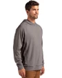 San Diego Padres Cutter & Buck Adapt Knit Recycled Mens Heathered Hooded Pullover Black Heather Side