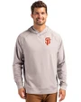 San Francisco Giants Cutter & Buck Adapt Knit Recycled Mens Heathered Hooded Pullover Polished Heather Front