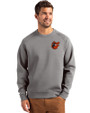 Baltimore Orioles Cooperstown Cutter & Buck Roam Epic Versatility Recycled Crew Neck Mens Pullover Elemental Grey Front