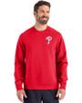 Philadelphia Phillies Cutter & Buck Roam Epic Versatility Recycled Crew Neck Mens Pullover Red Front