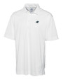 Carolina Panthers Cutter & Buck CB Drytec Genre Textured Solid Mens Big and Tall Polo White Mannequin