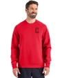 Cleveland Guardians - Cutter & Buck Roam Recycled Buttery-Soft Knit Mens Crew Neck Pullover Red Front