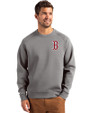 Boston Red Sox Cutter & Buck Roam Epic Versatility Recycled Crew Neck Mens Pullover Elemental Grey Front