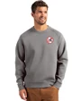 New York Yankees Cooperstown Cutter & Buck Roam Epic Versatility Recycled Crew Neck Mens Pullover Elemental Grey Front