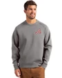Atlanta Braves Cooperstown Cutter & Buck Roam Epic Versatility Recycled Crew Neck Mens Pullover Elemental Grey Front
