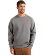 Atlanta Braves Cooperstown Cutter & Buck Roam Epic Versatility Recycled Crew Neck Mens Pullover Elemental Grey Front