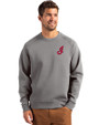 Cleveland Indians Cooperstown Cutter & Buck Roam Epic Versatility Recycled Crew Neck Mens Pullover Elemental Grey Front