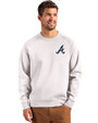 Atlanta Braves Cutter & Buck Roam Epic Versatility Recycled Crew Neck Mens Pullover Solitare Front