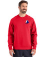 Montreal Expos Cooperstown Cutter & Buck Roam Epic Versatility Recycled Crew Neck Mens Pullover Red Front