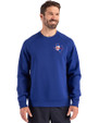 Texas Rangers Cooperstown Cutter & Buck Roam Epic Versatility Recycled Crew Neck Mens Pullover Tour Blue Front
